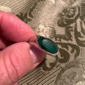 Green turquoise ring - silver. Size 7.5